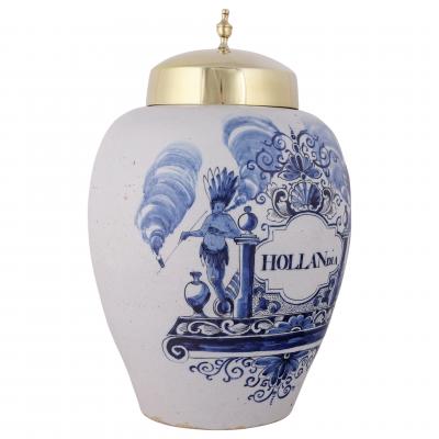 Large Dutch Delft Jar inscribed Hollandia