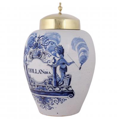 Large Dutch Delft Jar inscribed Hollandia