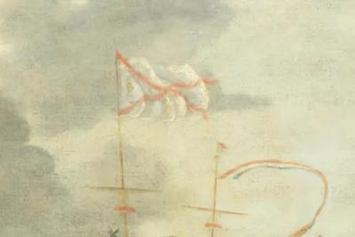 Large Dutch Marine Oil On Canvas Painting