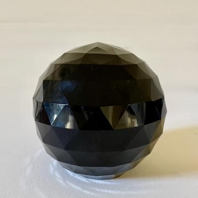 Large Early 20th Century Black Opaline Glass Paperweight