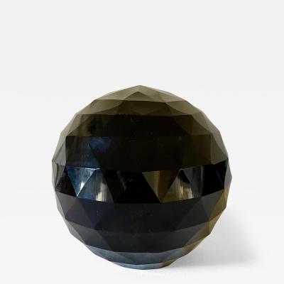 Large Early 20th Century Black Opaline Glass Paperweight