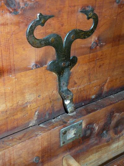 Large Early Baroque Alpine Architecturally Inlaid Coffer Chest