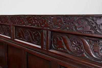 Large Early Panel Back Oak Settle