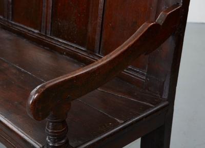 Large Early Panel Back Oak Settle