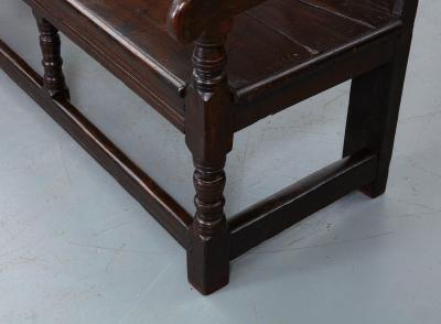 Large Early Panel Back Oak Settle