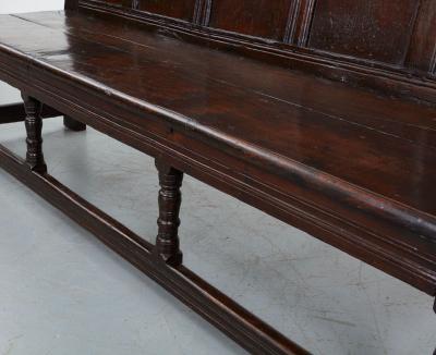 Large Early Panel Back Oak Settle