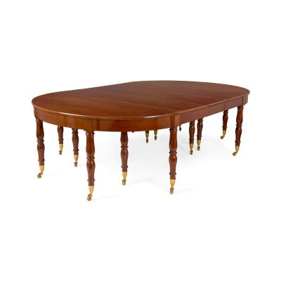 Large Empire period mahogany extending dining table