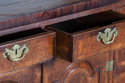 Large English 18thC George I Oak Dresser Base