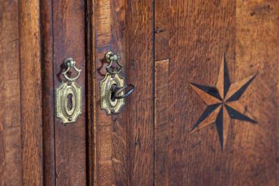 Large English 18thC George I Oak Dresser Base