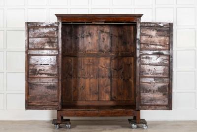 Large English 18thC Yew Housekeepers Cupboard
