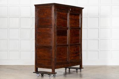 Large English 18thC Yew Housekeepers Cupboard