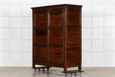 Large English 18thC Yew Housekeepers Cupboard