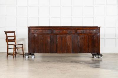 Large English 19thC Elm Dresser Base