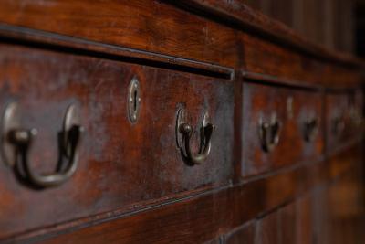 Large English 19thC Elm Dresser Base