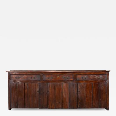 Large English 19thC Elm Dresser Base