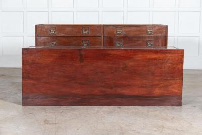 Large English 19thC Mahogany Campaign Chest