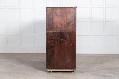 Large English 19thC Mahogany Campaign Chest