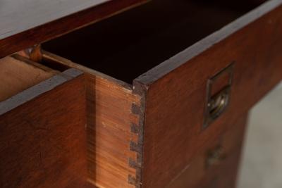 Large English 19thC Mahogany Campaign Chest