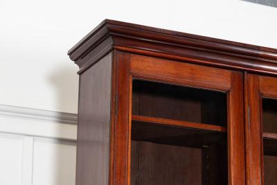 Large English 19thC Mahogany Glazed Bookcase