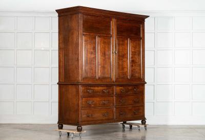 Large English 19thC Oak Housekeepers Cupboard