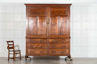 Large English 19thC Oak Housekeepers Cupboard
