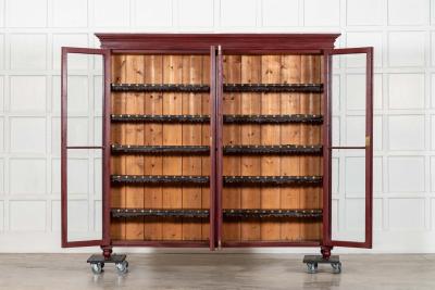 Large English 19thC Painted Glazed Pine Bookcase