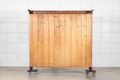 Large English 19thC Painted Glazed Pine Bookcase