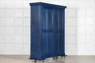 Large English 19thC Painted Pine Larder Cupboard