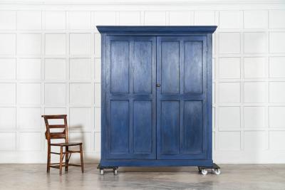 Large English 19thC Painted Pine Larder Cupboard