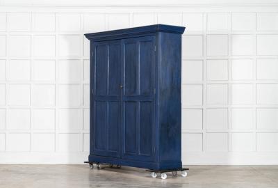 Large English 19thC Painted Pine Larder Cupboard