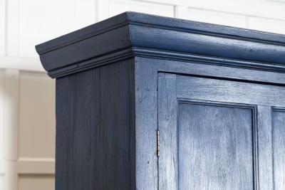 Large English 19thC Painted Pine Larder Cupboard