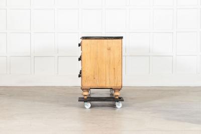Large English 19thC Pine Dresser Base Drawers