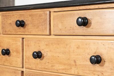 Large English 19thC Pine Dresser Base Drawers
