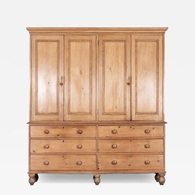 Large English 19thC Pine Housekeepers Cupboard
