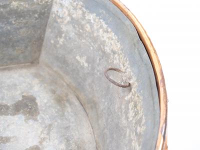 Large English Antique Copper Basin Lions Head Side Handles