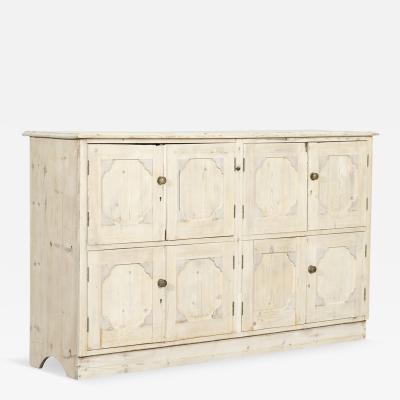 Large English Bleached Pine Locker Cabinet