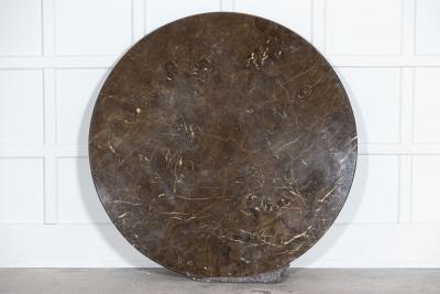 Large English Circular Marble Top Wrought Iron Table