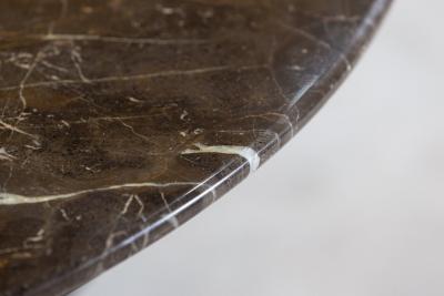 Large English Circular Marble Top Wrought Iron Table