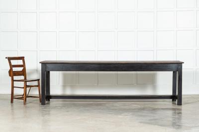 Large English Ebonised Beech Refectory Table