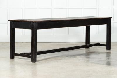 Large English Ebonised Beech Refectory Table