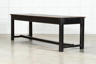 Large English Ebonised Beech Refectory Table