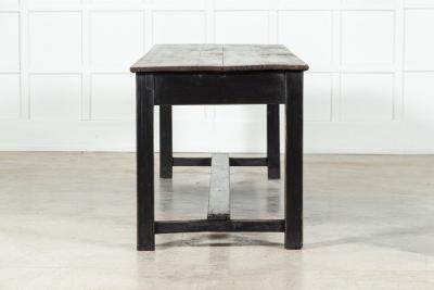 Large English Ebonised Beech Refectory Table