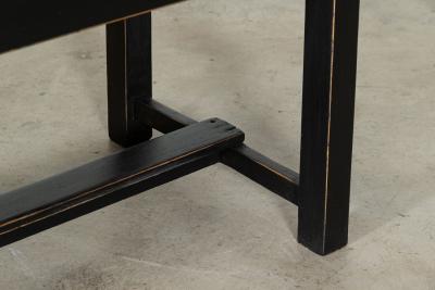 Large English Ebonised Beech Refectory Table