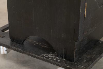 Large English Ebonised Pine Locker Cabinet