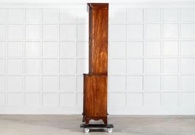 Large English Flame Mahogany Breakfront Bookcase