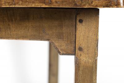 Large English Fruitwood Farm Table With Single Side Drawer