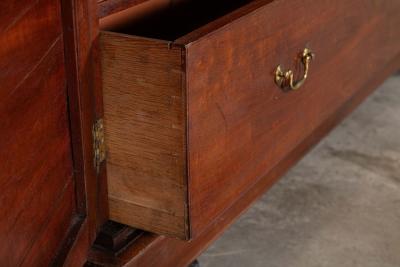 Large English George III Mahogany Glazed Linen Press Cabinet