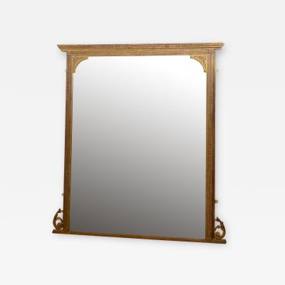 Large English Giltwood Overmantel Mirror H162cm