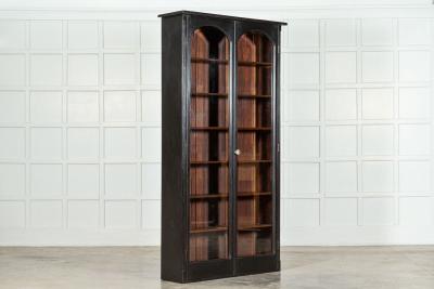 Large English Mahogany Glazed Bookcase Vitrine