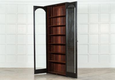 Large English Mahogany Glazed Bookcase Vitrine